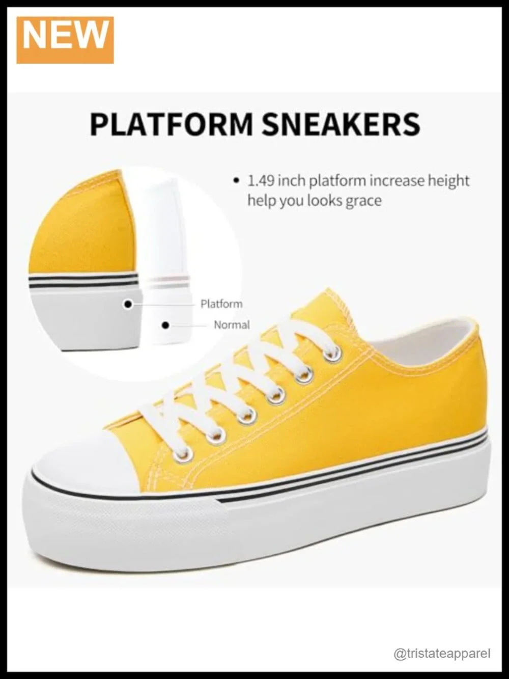 Women's Platform Sneakers Canvas Lace-Up Breathable Casual Shoes